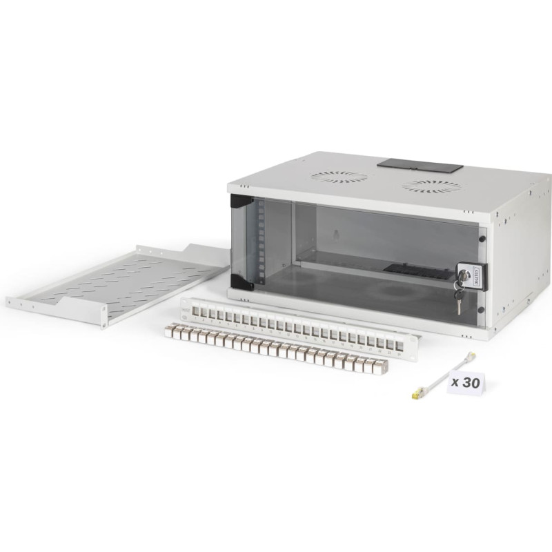 Digitus SOHO Pro network set, 483 mm (19"), 4U, 540 x 400 mm | DN-49200-SET | Light Grey