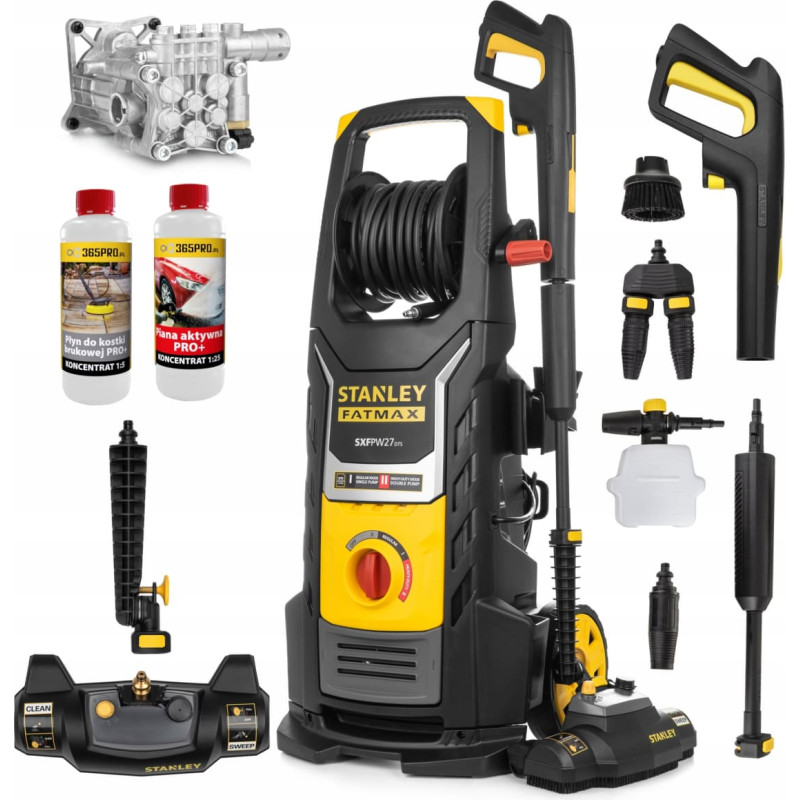 Stanley myjka ciśnieniowa 2700w 160bar 850l/h twin aquasweeper