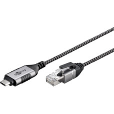 Goobay Ethernet adapter cable USB-C 3.2 Gen2 > RJ-45 (black/grey, 3 meters)