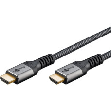 Goobay Plus High-Speed HDMI Cable with Ethernet, 4K @ 60Hz (gray, 10 meters)