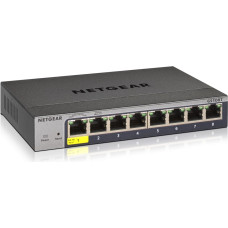 Netgear GS108Tv3 Valdomas L2 Gigabit Ethernet (10/100/1000) Pilka