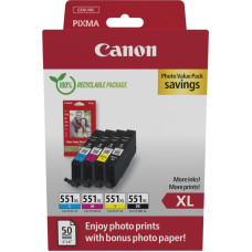 Canon 6443B008 rašalo kasetė 4 vnt Originalus Didelė (XL) išeiga Juoda, Žydras, Rausvai raudona, Geltona
