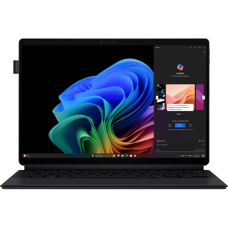 Asus ProArt PZ13 HT5306QA-LX004W Copilot+ PC Qualcomm Snapdragon X1P-42-100 Hibridinis (du viename) 33,8 cm (13.3") Lietimui jautrus ekranas 3K 16 GB LPDDR5x-SDRAM 1 TB SSD Wi-Fi 7 (802.11be) Windows 11 Home Juoda