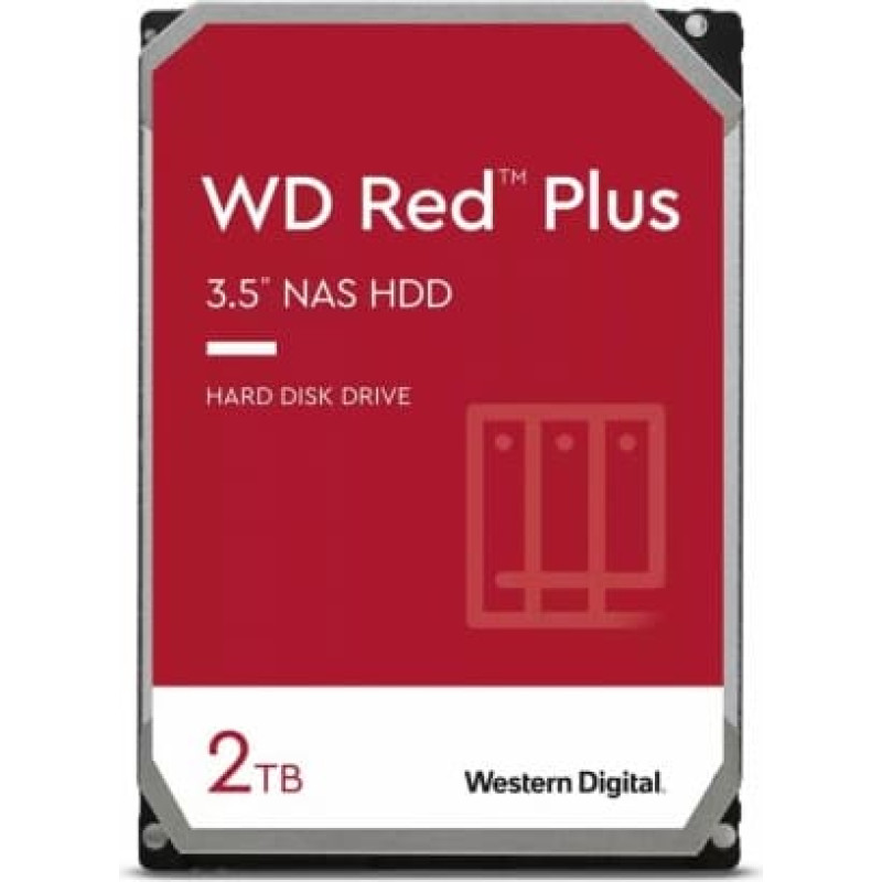 Western Digital HDD|WESTERN DIGITAL|Red Plus|2TB|SATA|64 MB|5400 rpm|3,5"|WD20EFPX