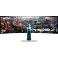 Samsung G93SC kompiuterio monitorius 124,5 cm (49") 5120 x 1440 pikseliai Dual QHD OLED Sidabras