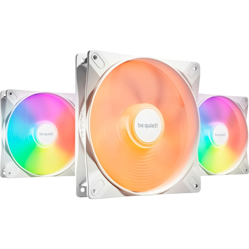 Be Quiet! LIGHT WINGS LX 140mm PWM 3-Pack White Kompiuterio korpusui Ventiliatorius 14 cm Balta 3 vnt