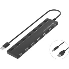Conceptronic HUBBIES08B sąsajos šakotuvas USB 2.0 480 Mbit/ai Juoda