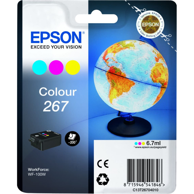 Epson Globe C13T26704010 ra&scaron;alo kasetė 1 vnt Originalus Žydras, Rausvai raudona, Geltona