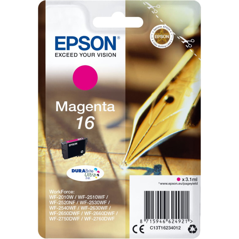Epson Pen and crossword C13T16234012 ra&scaron;alo kasetė 1 vnt Originalus Standartinė i&scaron;eiga Rausvai raudona