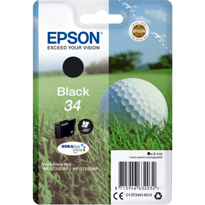 Epson Golf ball C13T34614010 ra&scaron;alo kasetė 1 vnt Originalus Standartinė i&scaron;eiga Juoda