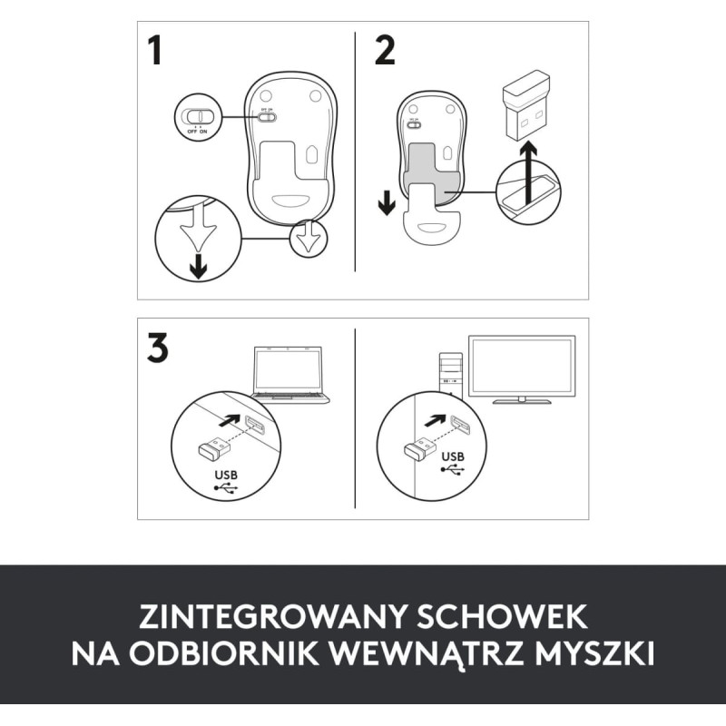 Logitech M185 kompiuterio pelė Biuras Abiems rankoms Radijo dažnio belaidė Optinis 1000 DPI