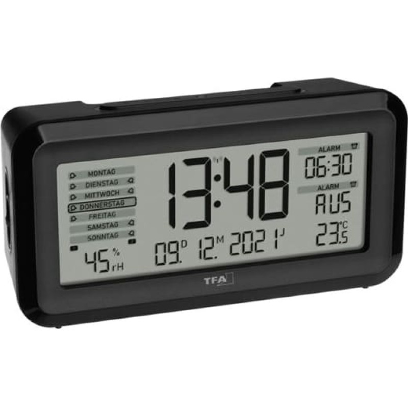 Tfa-Dostmann TFA 60.2562.01 Digital Radio Alarm Clock w. Room Clima  BOXX2