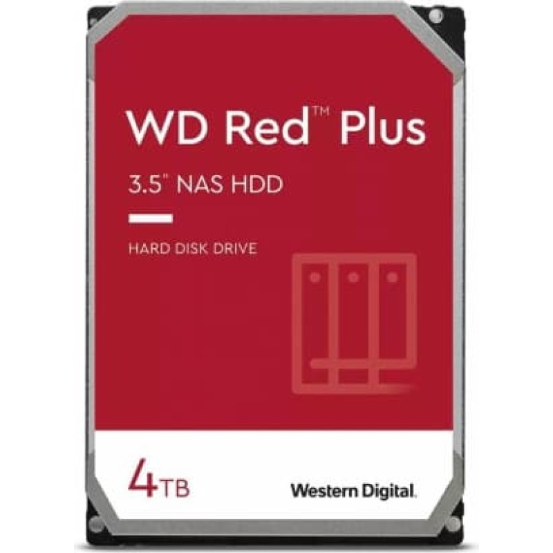 Western Digital HDD|WESTERN DIGITAL|Red Plus|4TB|SATA|256 MB|5400 rpm|3,5"|WD40EFPX