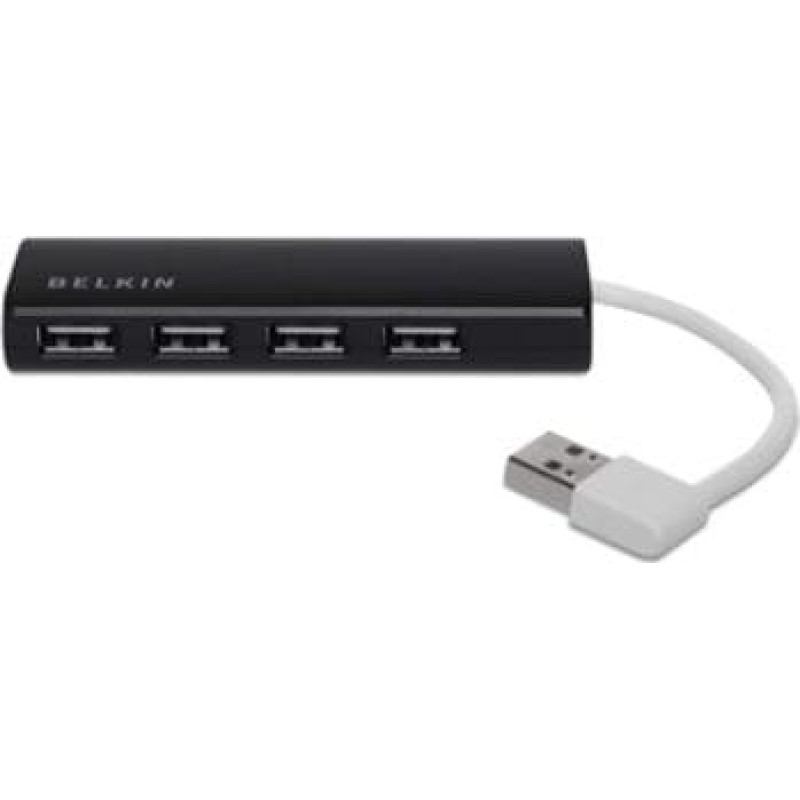 Belkin ultra flat 4-Port Slim Travel-Hub passiv black F4U042BT