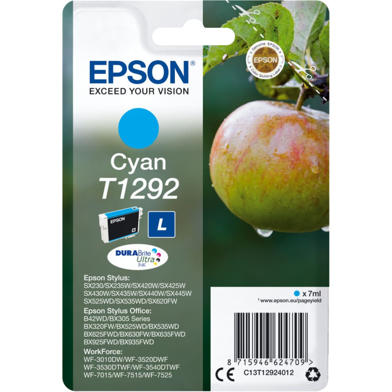 Epson T1292 rašalo kasetė 1 vnt Originalus Žydras