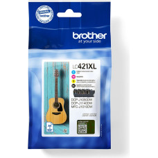 Brother LC-421XLVAL PagePack 4 vnt Originalus Didelė (XL) išeiga Juoda, Žydras, Rausvai raudona, Geltona