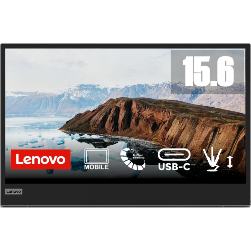 Lenovo L15 LED display 39,6 cm (15.6") 1920 x 1080 pikseliai &bdquo;Full HD&ldquo; Juoda, Pilka
