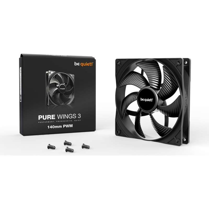 Be Quiet! Pure Wings 3 140mm PWM Kompiuterio korpusui Ventiliatorius 14 cm Juoda 1 vnt