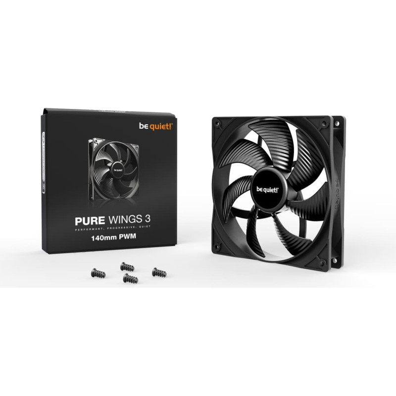 Be Quiet! Pure Wings 3 140mm PWM Kompiuterio korpusui Ventiliatorius 14 cm Juoda 1 vnt