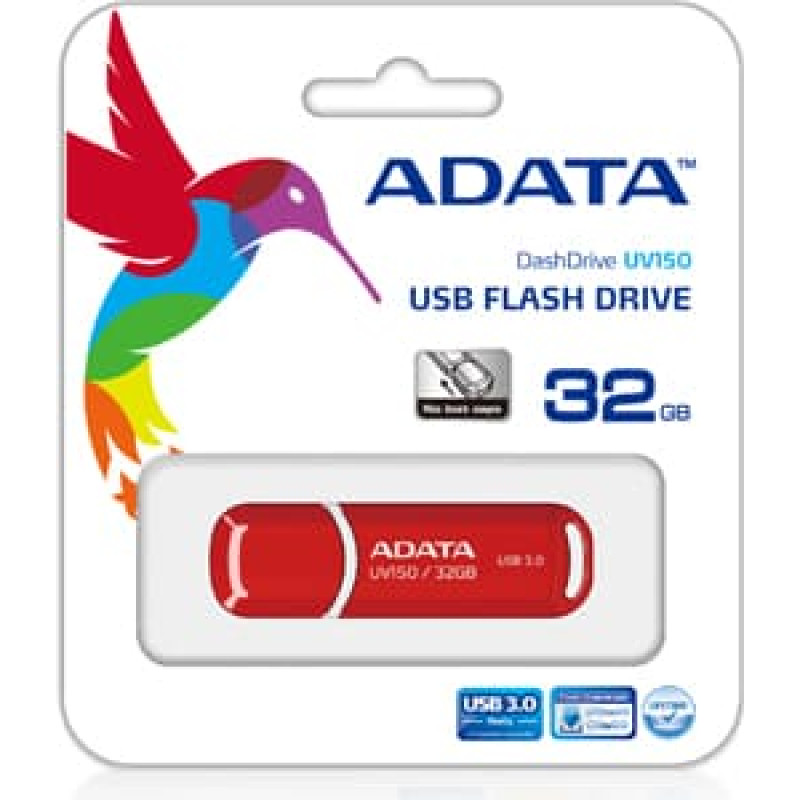 Adata 32GB DashDrive UV150 USB atmintukas USB A tipo 3.2 Gen 1 (3.1 Gen 1) Raudona