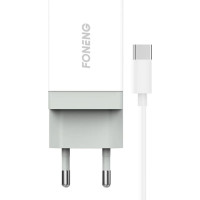 Foneng Fast charger Foneng 1x USB K210 + USB Type C cable 1m