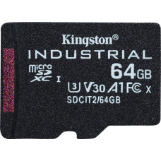 Kingston Industrial 64 GB microSDHC (black, UHS-I U3, Class 10, V30, A1)
